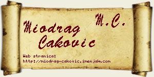 Miodrag Caković vizit kartica